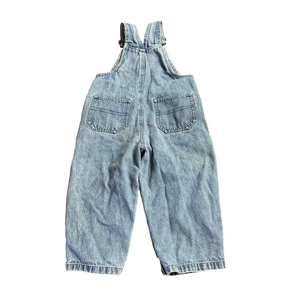 Vtg Arizona Jean Co Denim Bib Overalls Baby Girl 18M Lovely Harvest Fall 90s